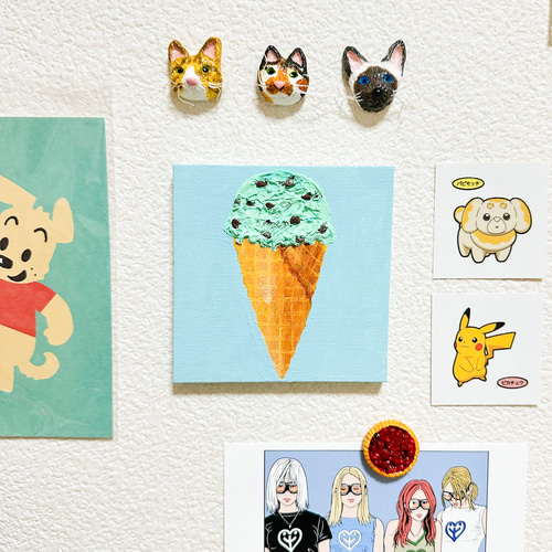チョコミントアイス テクスチャーアート 絵画 日なたの窓 通販