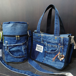 No223【DENIM✖️VANITY BAG❤️】デニムリメイクショルダーバッグ 2枚目の画像