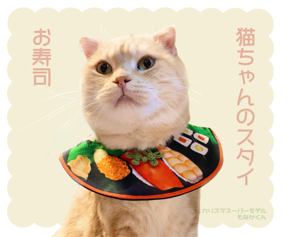 猫ちゃんのスタイ】お寿司【再販】 ペット服・アクセサリー け