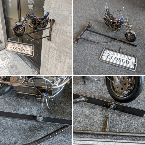 アメリカンバイク バイク屋 壁掛け看板 OPEN&CLOSED サイン アメリカンバイク バイク屋 壁掛け看板 OPEN&CLOSED サイン