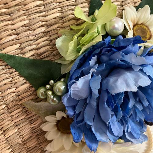 CROLLA クローラ　カゴバッグ　花　鞄　ブルー　夏　サマー　フラワー CROLLA クローラ カゴバッグ 花 鞄 ブルー 夏 サマー フラワー
