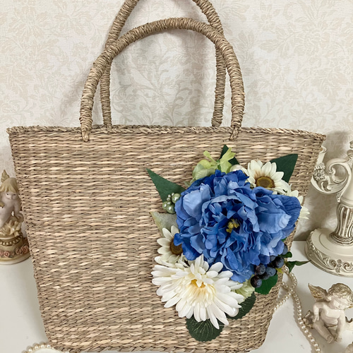 【美品】TOCCA★トッカ　かごバッグ お花 パール フラワー 美品】TOCCA☆トッカ かごバッグ お花 パール フラワー - メルカリ