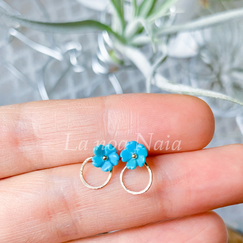 アリゾナターコイズフラワーピアス R6426 アリゾナターコイズフラワーピアス R6426 - メルカリ