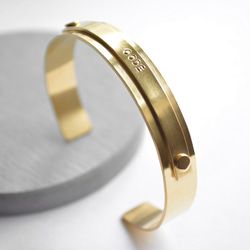 刻印無料】IDバングル｜真鍮 ゴールド ブラス 太め メンズ レディース