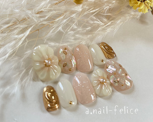 小春ピンクのきらきらネイル ネイルチップ（つけ爪） a.nail_felice