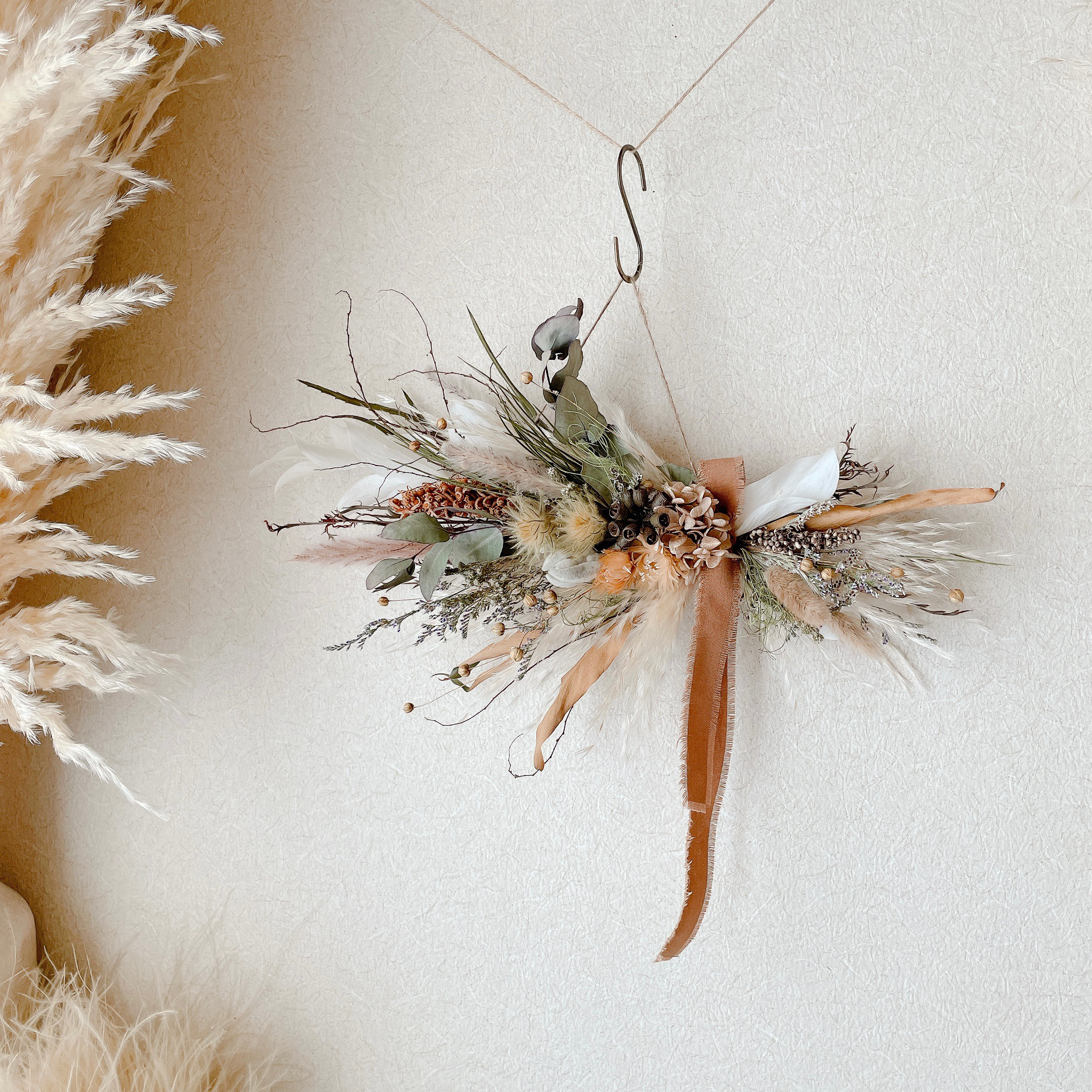 ドライフラワースワッグ横型 M【Dried Flowers swag M