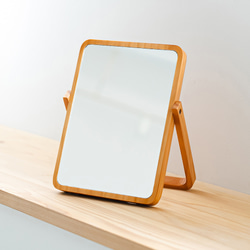 木製卓上ミラーPLAIN(プレーン) 鏡 かがみ カガミ メイク 木目 ナチュラル パイン材 2枚目の画像