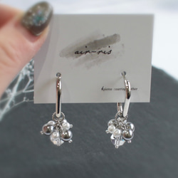 silver/2way hoop earrings シルバー　ピアス　シンプルアクセサリー　 7枚目の画像