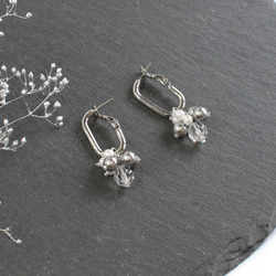 silver/2way hoop earrings シルバー　ピアス　シンプルアクセサリー　 1枚目の画像