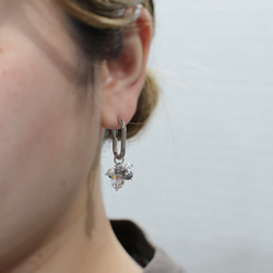 silver/2way hoop earrings シルバー　ピアス　シンプルアクセサリー　 2枚目の画像