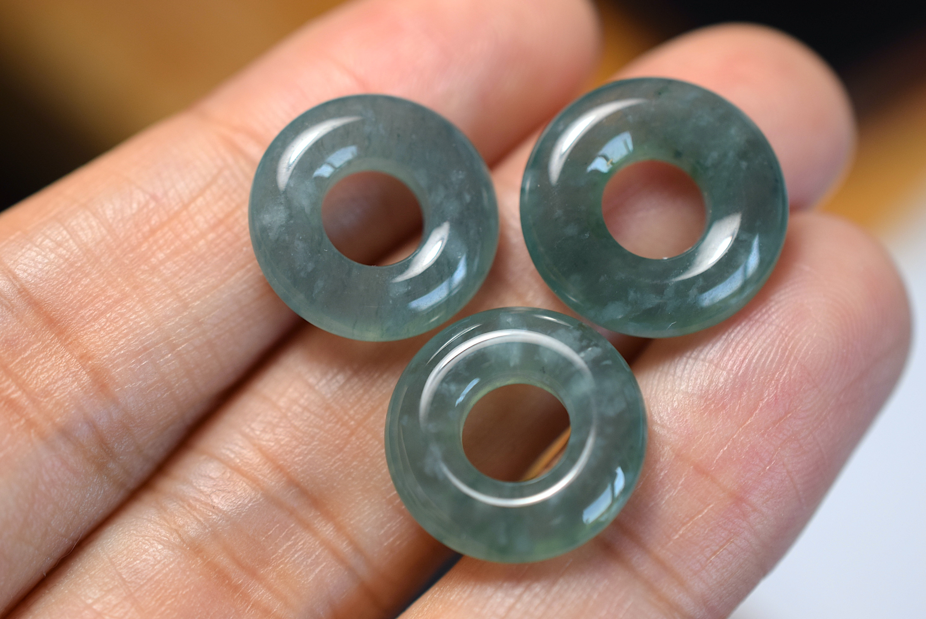 R23-45 氷種 ミニ 玉壁 平安圏 平安守り 天然グアテマラ産 藍水 A貨 本翡翠 ルース 裸石 硬玉 ジェダイト