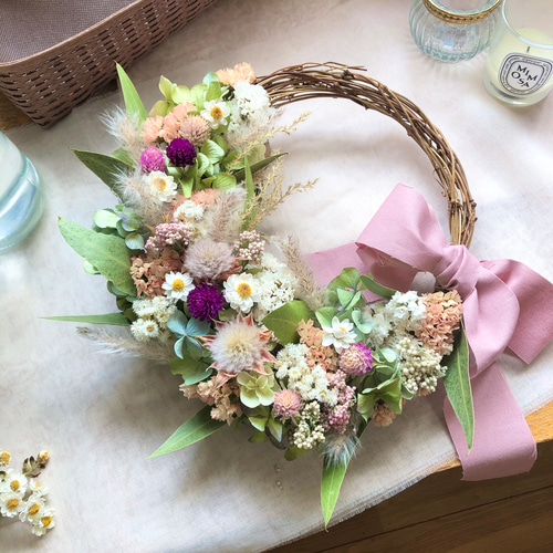 Natural＊やさしい色のリース♡ドライフラワーリース ドライフラワー  