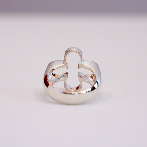 シルバーのお花のリング 《silver925》シンプルな大振り指輪 8枚目の画像