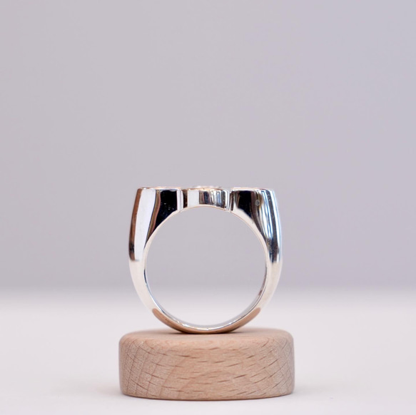 シルバーのお花のリング 《silver925》シンプルな大振り指輪 4枚目の画像