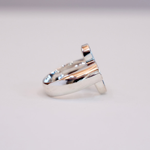 シルバーのお花のリング 《silver925》シンプルな大振り指輪 6枚目の画像