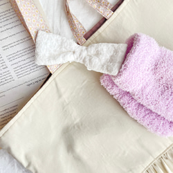 【ロット違いで少しお得】圧倒的No.1人気！ 肩紐クリップ/すっきりリボン｜刺繍生地メイリー(ライトベージュ) 13枚目の画像