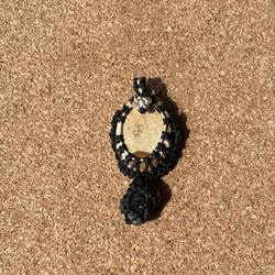 黒平黒水晶✳︎ピクチャージャスパーの　マクラメ　ペンダントトップ 7枚目の画像