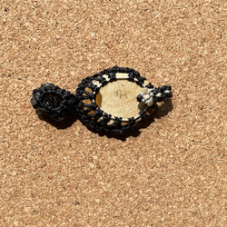 黒平黒水晶✳︎ピクチャージャスパーの　マクラメ　ペンダントトップ 6枚目の画像