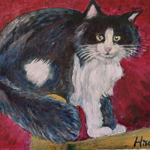 猫 油彩画 F6 410×318×2 キャンバスにoil 画家オリジナル 絵画 猫 油彩画 F6 410×318×2 キャンバスにoil 画家オリジナル 絵画