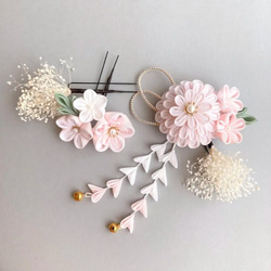 つまみ細工☆髪飾り☆七五三☆卒業式 3歳 7歳 2wayクリップ&Uピン