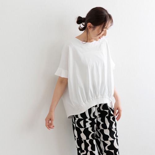 リネン100％　後ろ裾シャーリングシャツ リネン100％ 後ろ裾シャーリングシャツ | Vinculumcor