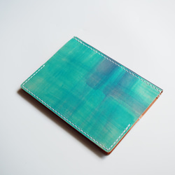 革のノートカバー・ブックカバー（A6）ノート付き　Blue 003 本革・レザー 2枚目の画像