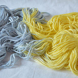 手染め糸　コットンアクリル　lemon　gray　nijiyarn 10枚目の画像