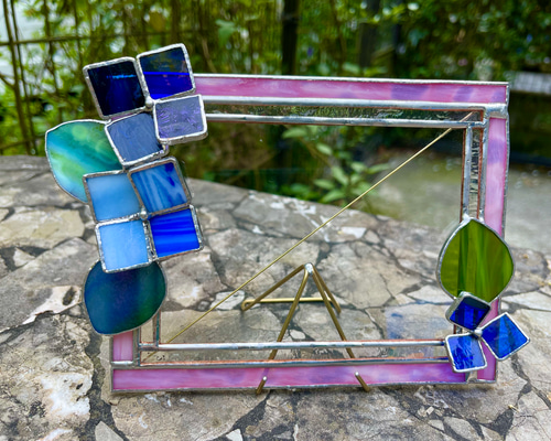 あじさいフォトスタンド（ステンドグラスの写真立て） フォトフレーム