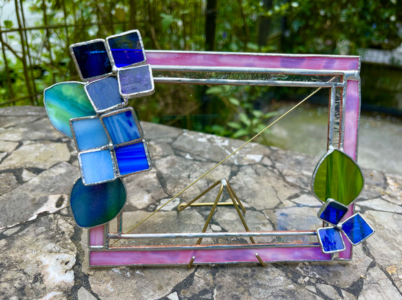 あじさいフォトスタンド（ステンドグラスの写真立て） フォトフレーム