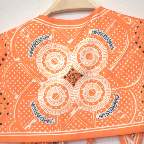 送料無料）バンダナ柄スカーフ風つけ襟（オレンジ）【No.967】 その他