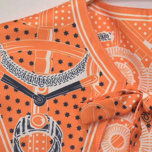 送料無料）バンダナ柄スカーフ風つけ襟（オレンジ）【No.967】 その他