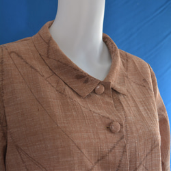着物リメイク ロングブラウス＆ロングジャケット（絹、麻着物地）七分袖 8枚目の画像