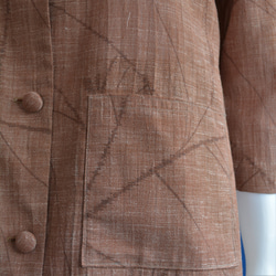 着物リメイク ロングブラウス＆ロングジャケット（絹、麻着物地）七分袖 9枚目の画像