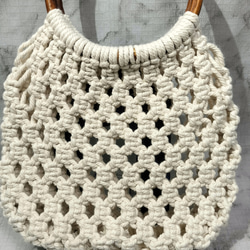 マクラメ　バッグ　夏　籐　マクラメ編み　浴衣　一点もの 3枚目の画像