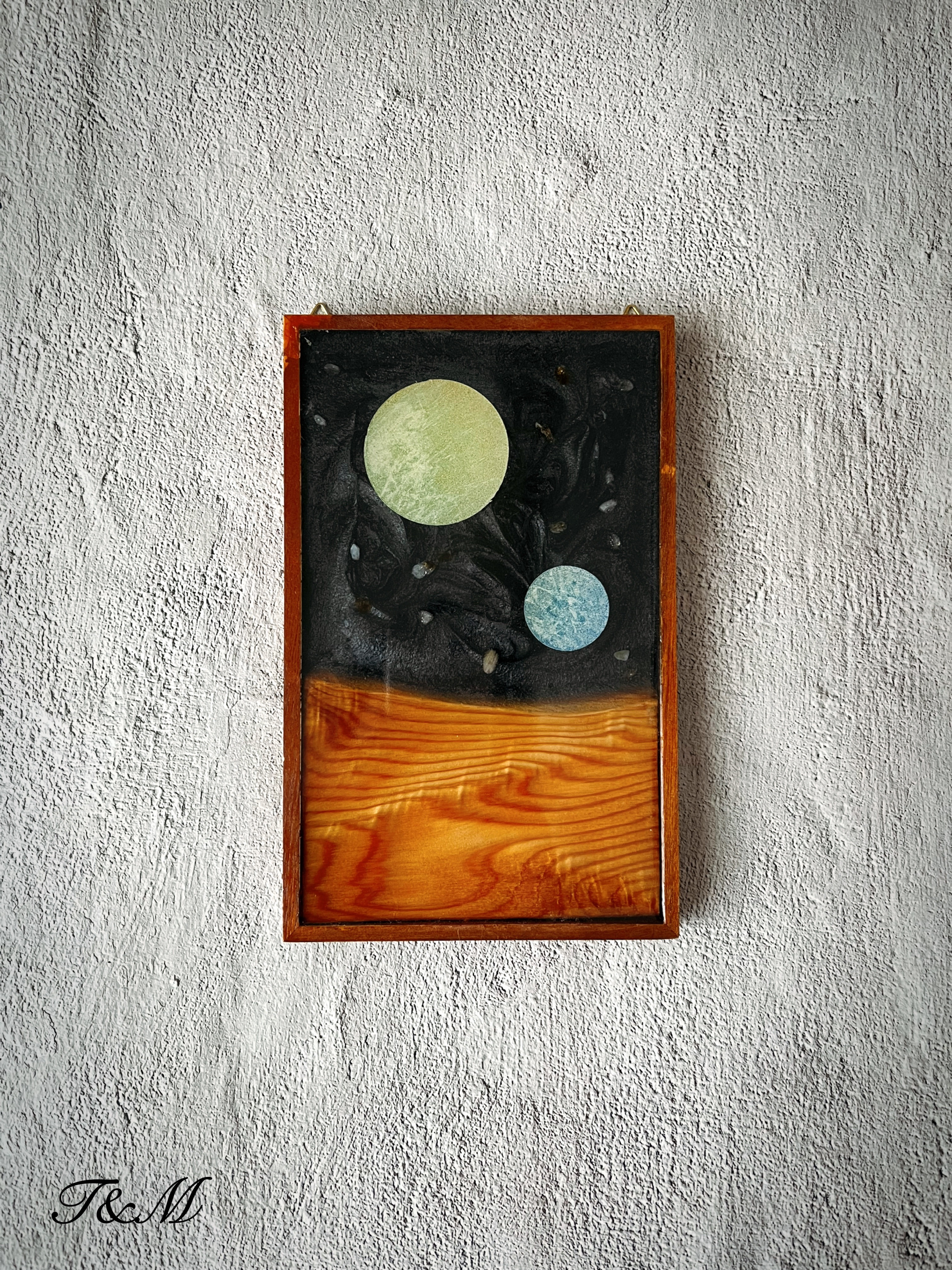 宇宙 ウッドレジン インテリア アート (地球 / 惑星 / 星 )【1点もの】