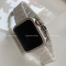 【新入荷】Apple Watch ジルコンニアケース　セラミックベルト　セット ホワイト series 10対応 3枚目の画像