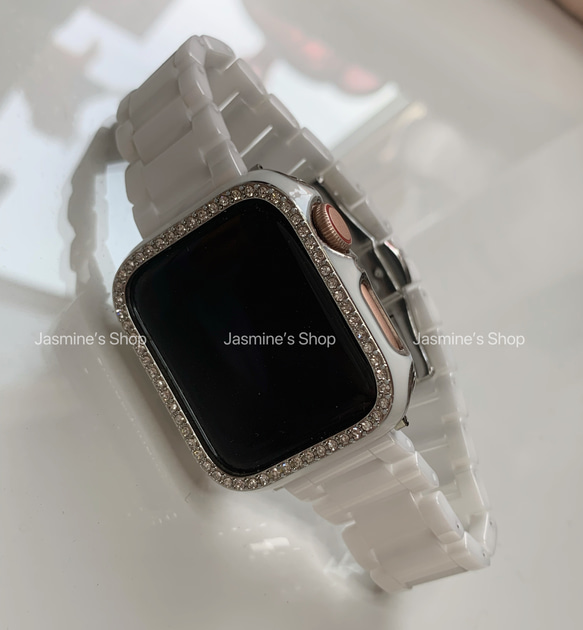 【新入荷】Apple Watch ジルコンニアケース　セラミックベルト　セット ホワイト series 10対応 3枚目の画像