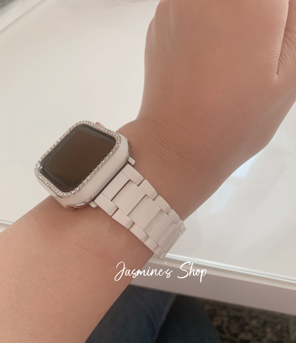 【新入荷】Apple Watch ジルコンニアケース　セラミックベルト　セット ホワイト series 10対応 7枚目の画像