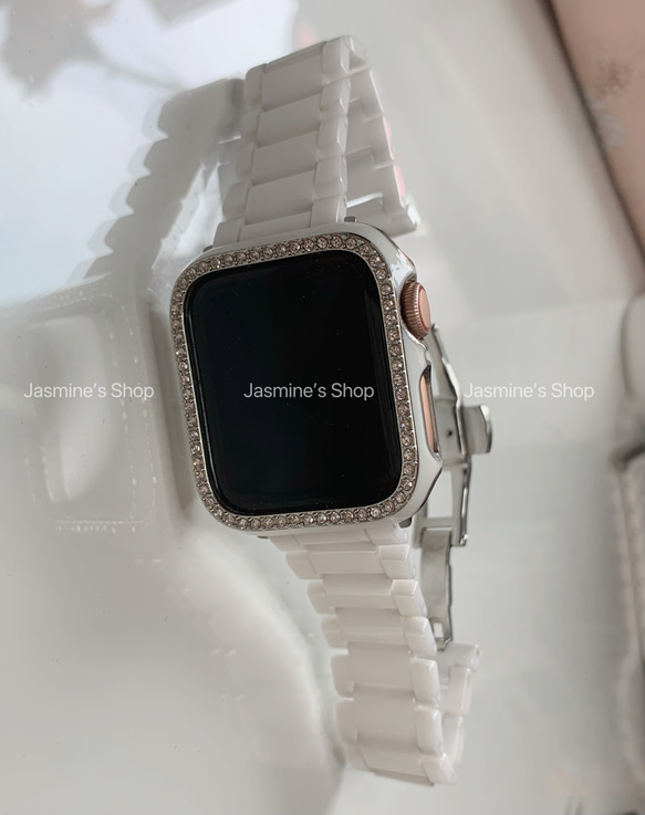 【新入荷】Apple Watch ジルコンニアケース　セラミックベルト　セット ホワイト series 10対応 2枚目の画像