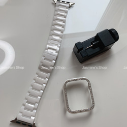 【新入荷】Apple Watch ジルコンニアケース　セラミックベルト　セット ホワイト series 10対応 9枚目の画像
