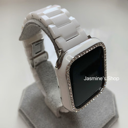 【新入荷】Apple Watch ジルコンニアケース　セラミックベルト　セット ホワイト series 10対応 4枚目の画像
