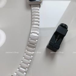 【新入荷】Apple Watch ジルコンニアケース　セラミックベルト　セット ホワイト series 10対応 8枚目の画像