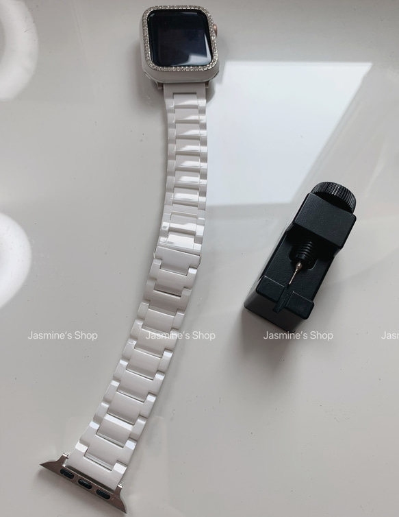 【新入荷】Apple Watch ジルコンニアケース　セラミックベルト　セット ホワイト series 10対応 8枚目の画像