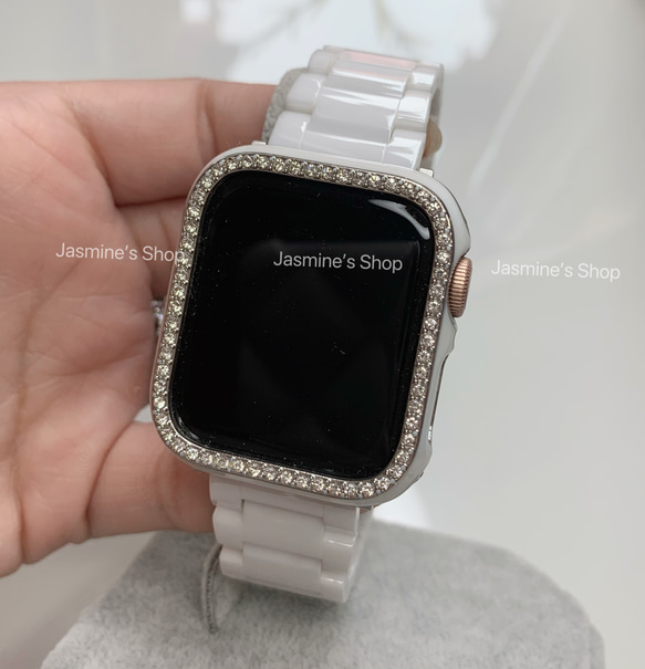 【新入荷】Apple Watch ジルコンニアケース　セラミックベルト　セット ホワイト 5枚目の画像