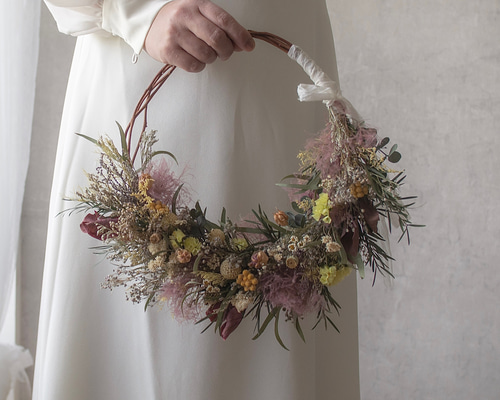 野花のリースブーケ ブーケ narrow 通販 15891609｜Creema(クリーマ)