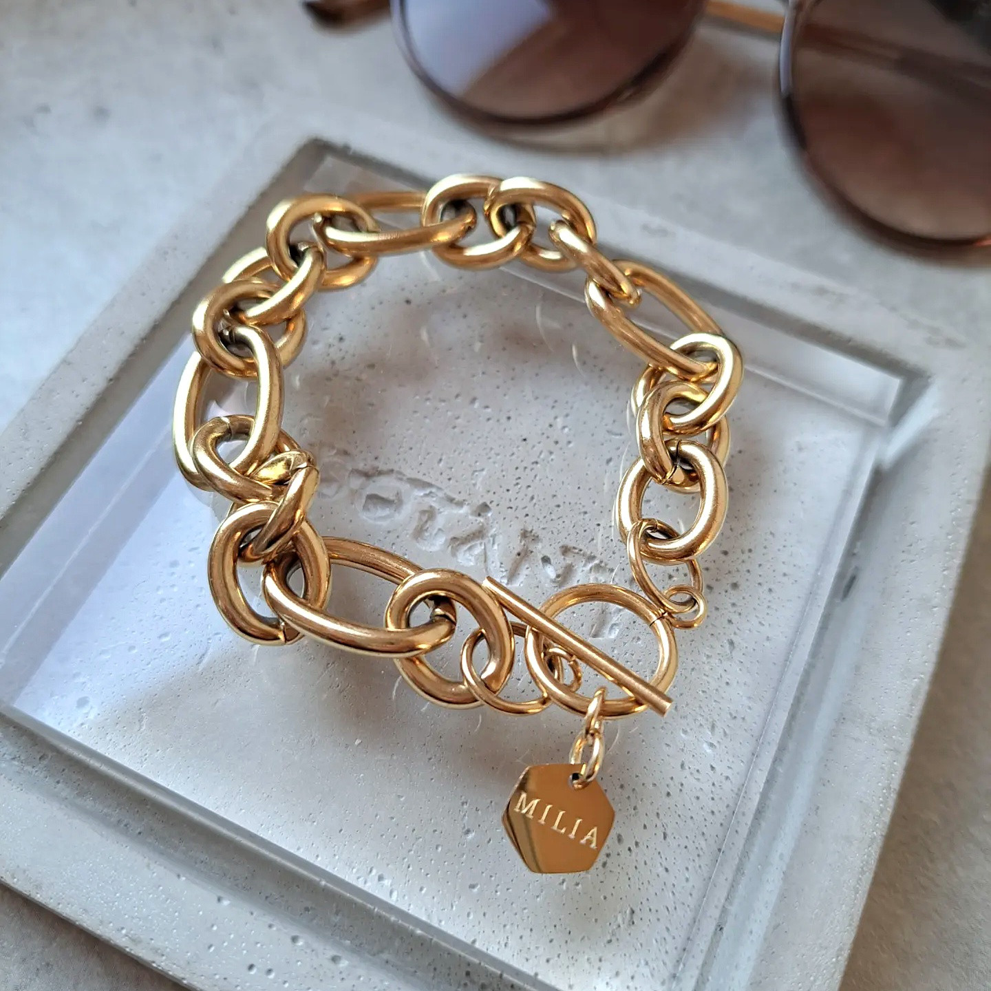 chunky　チャンキーチェーンブレスレット　ゴールド