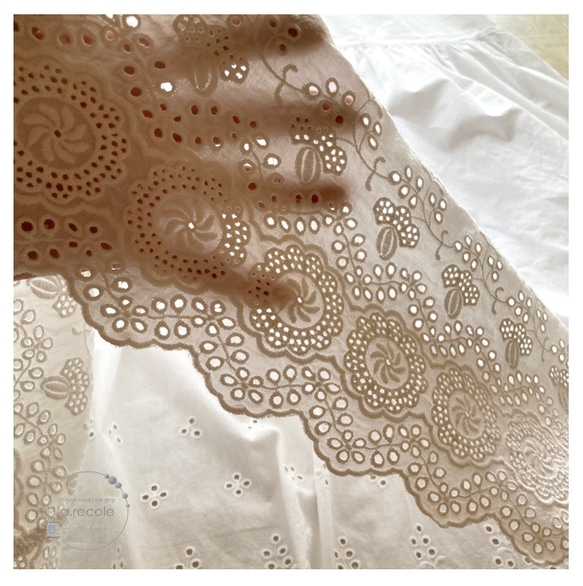 【お値下げ中】スカラップ刺繍の コットン インナーワンピース （ ペチコート ）ホワイト 7枚目の画像