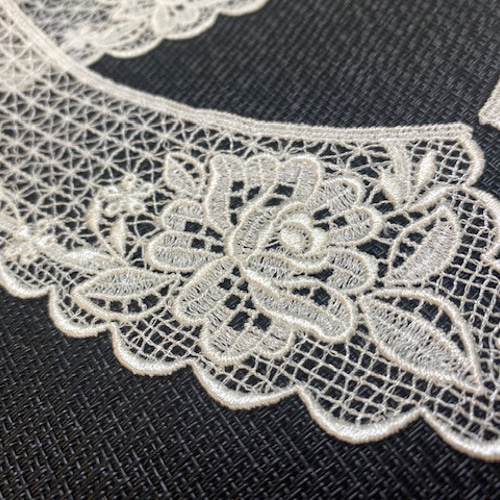 RC-1087 薔薇柄のエレガントなケミカルレースつけ襟 レース Relace