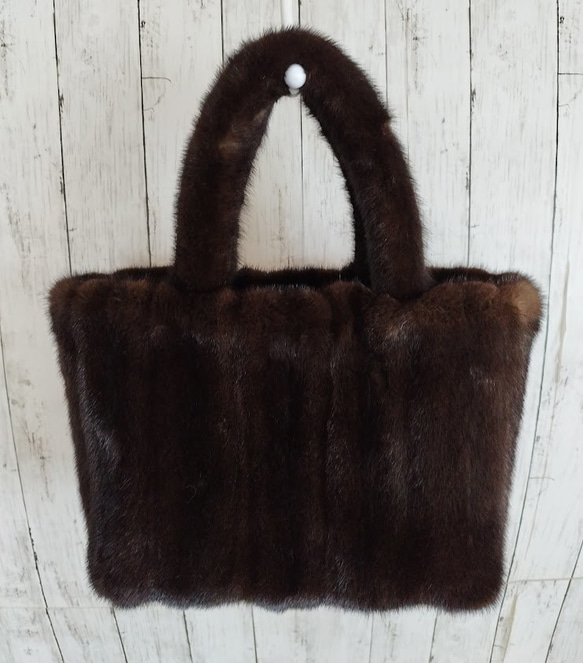 裕子様リメイクオーダー品 ¶ ダークミンクロングコートからトート