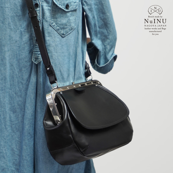 フランス鉄道の車掌バッグ 2WAY スムース ブラック ショルダーバッグ